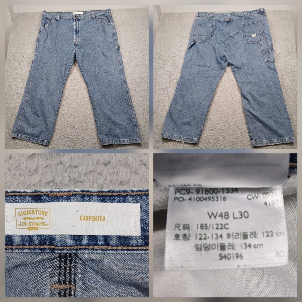 Levi's Signature Carpenter Jeans Men's‎ 48x30 Blue Denim Workwear